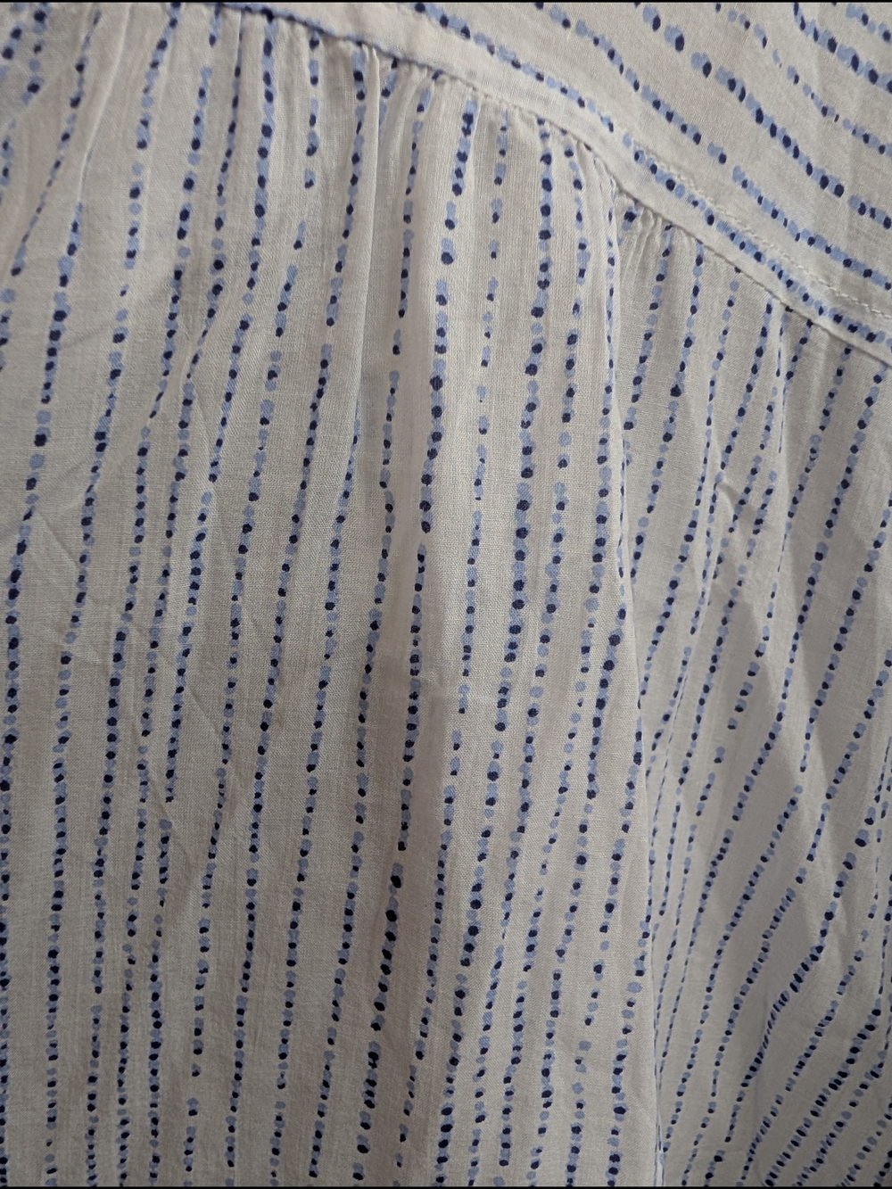 NWT Two by Vince Camuto 3X Blue White Stripe Blouse Cotton Tencel - Picture 2 of 7